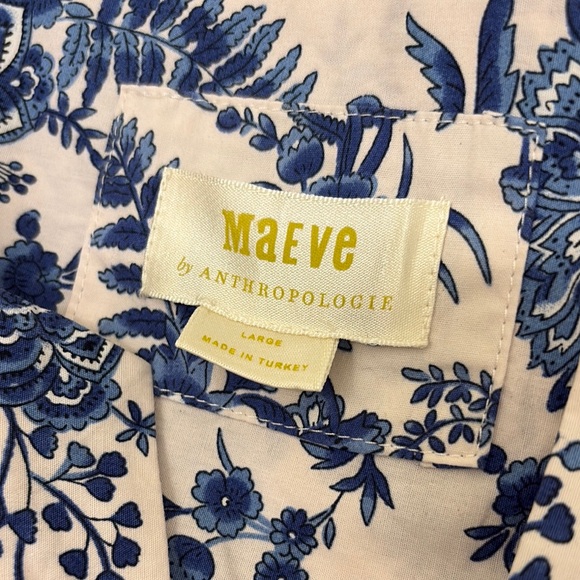 Anthropologie Somerset Floral Blue and White Maxi Dress - Picture 8 of 9